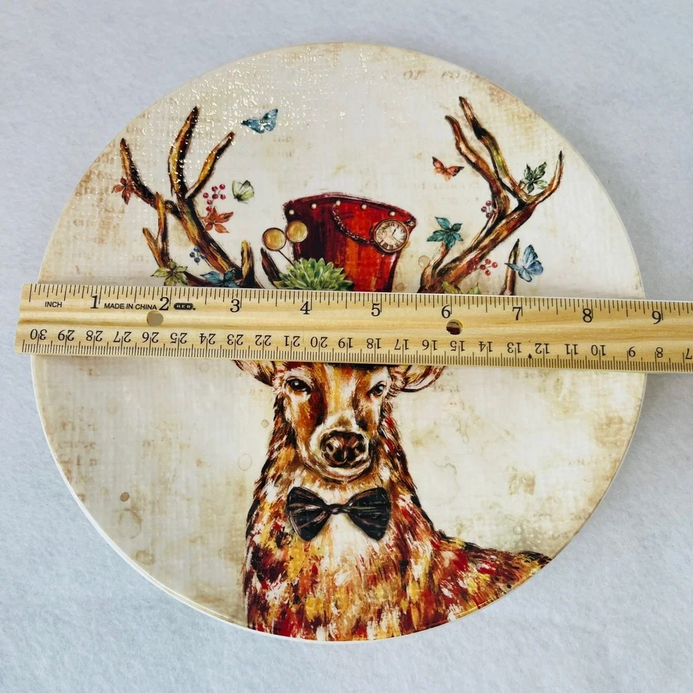 Pier 1 Imports Steampunk Dapper Deer Ironstone Salad Plate‎ 8.25